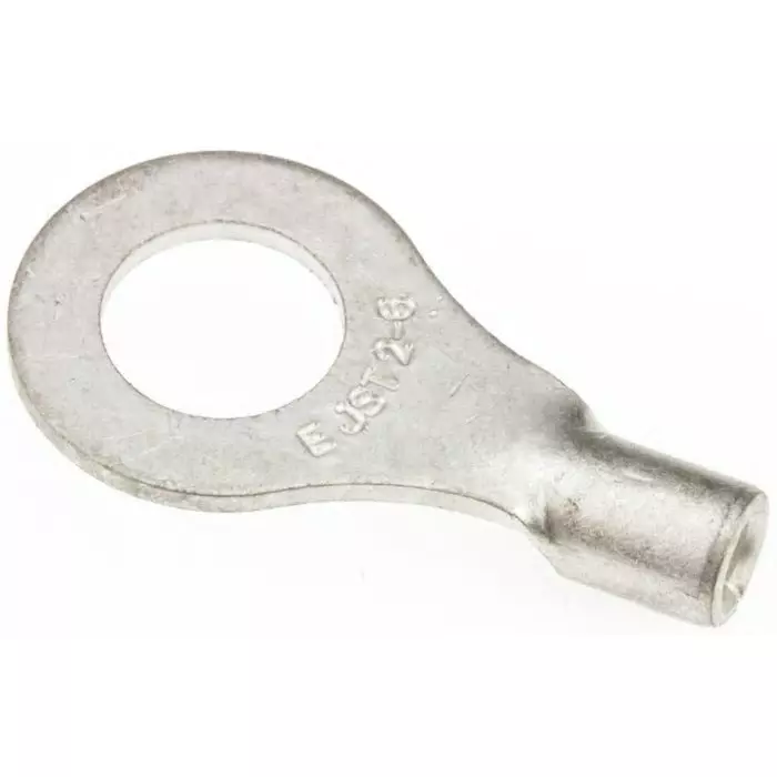JST (JAPAN SOLDERLESS TERMINALS) R Uninsulated Ring Terminal 6mm Stud Size 1mm² to 2.6mm² Wire Size, 2-6 (Pack of 100 Pcs)