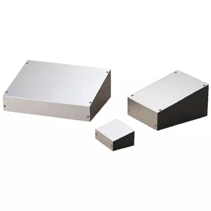 Takachi Electric Industrial TS Series Black Silver Aluminium Desktop Enclosure Sloped Front 150x200x70 mm, TS20-15
