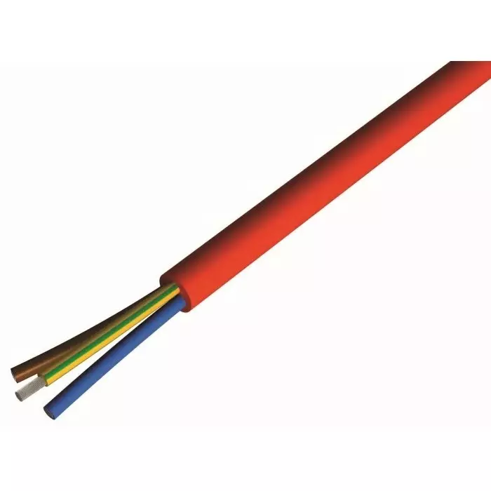CAE Groupe Silicone Electrical Cable SIHF Type +180°C 100 m 3 Core 7.9 mm Outer Diameter, Brick Red