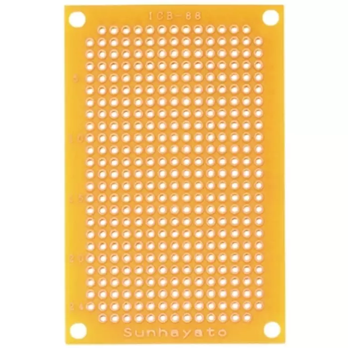 Sunhayato Single Sided Matrix Board FR2 1mm Holes 2.54 x 2.54mm Pitch 72 x 47 x 1.6mm, ICB-88