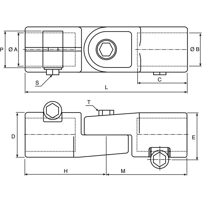Rose+Krieger M8 Hinge Clamp Connecting Component Strut Profile 30 mm, 183000000200