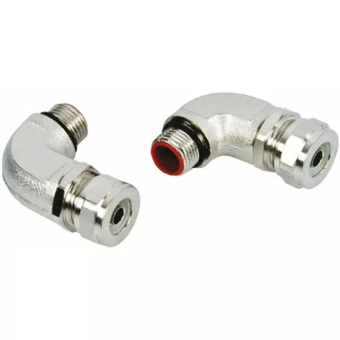 Adaptaflex 90° Elbow Conduit Fitting 16mm Nominal Size M16 Steel Silver IP67 Rating, SPL16/M16/90 X 5 (Pack of 5 Pcs)