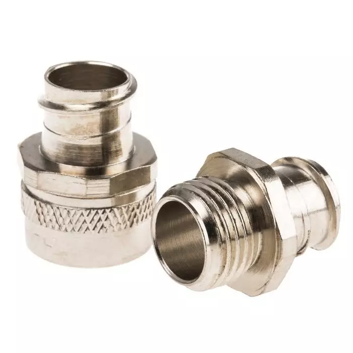 Adaptaflex Straight Conduit Fitting 16mm Nominal Size M16 Brass Silver IP40 Rating, 7TCA296010R0043S16/M16/A (Pack of 10 Pcs)