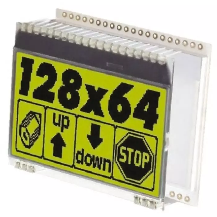 Display Visions Graphic LCD Display Yellow-Green Reflective, EA DOGM128L-6 (Pack of 25 Pcs)