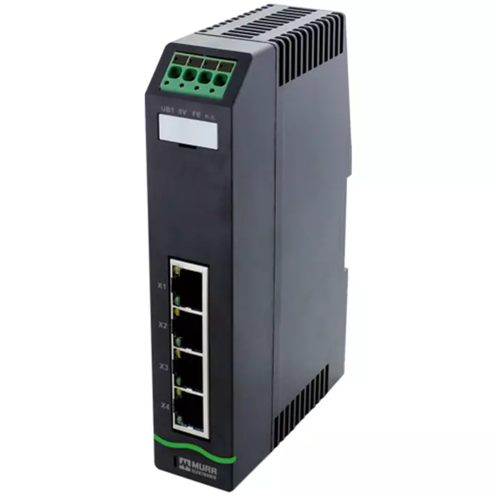 Murrelektronik Limited 58 Series DIN Rail Mount Network Hub 4 RJ45 Ports 9.5-31.5V DC, 58810