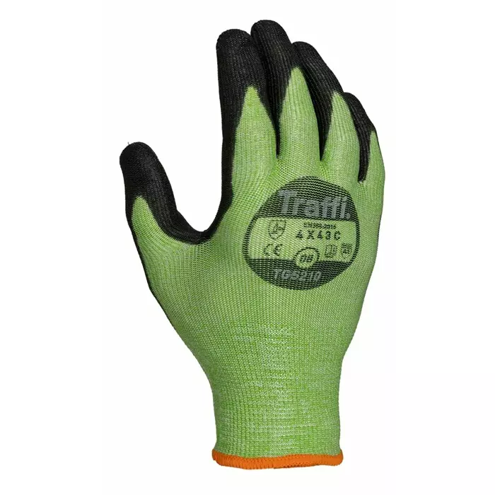 Traffi Cut Resistant Work Gloves Polyurethane Coating Green Size 8, TG5210-08 (1 Pair)