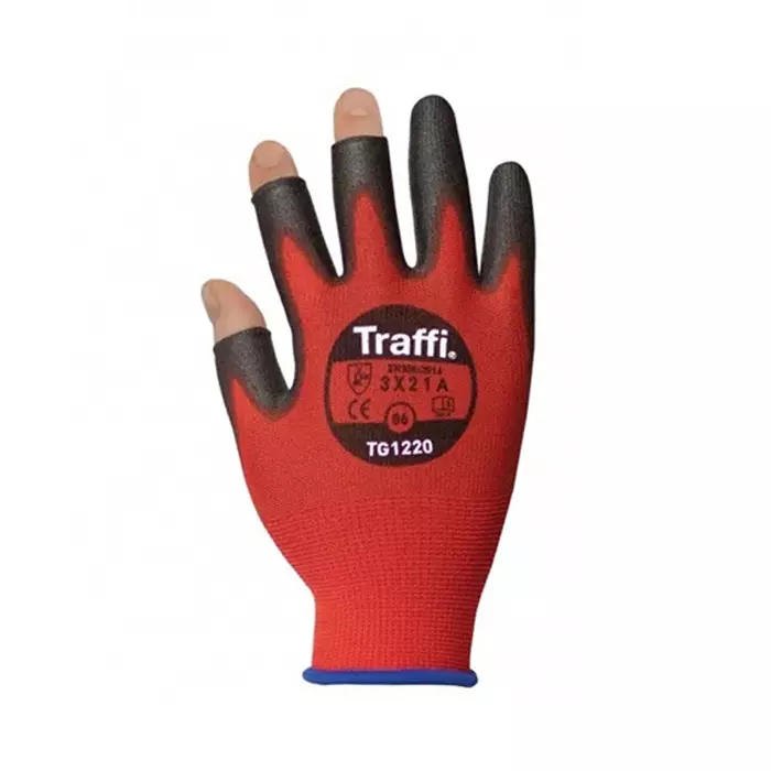 Traffi Cut Resistant Work Gloves Polyurethane Coating Red Size 9, TG1220-09 (1 Pair)