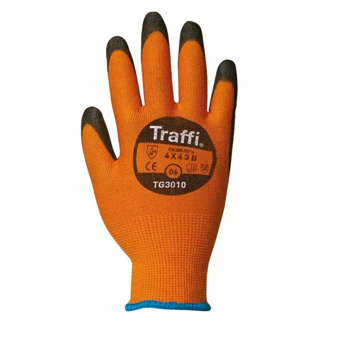 Traffi Classic General Purpose Work Gloves Polyurethane Coating Elastane HPPE & Nylon Orange Size 10, TG3010-10-PK
