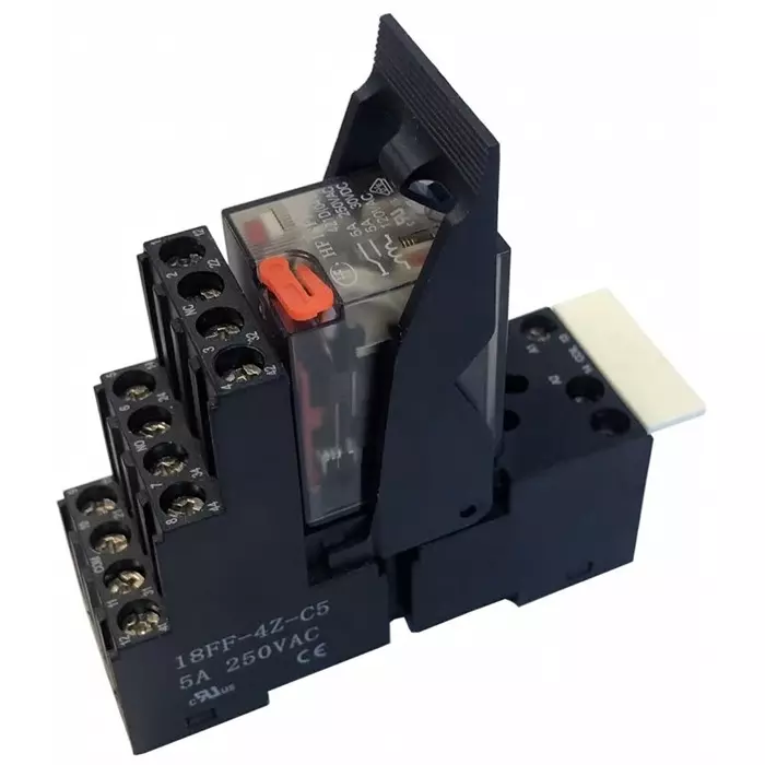 Hongfa Europe GMBH 4RM Series Interface Relay DIN Rail Mount 24V ac Coil 4PDT 4-Pole 5A Load, 4RM-24A-5