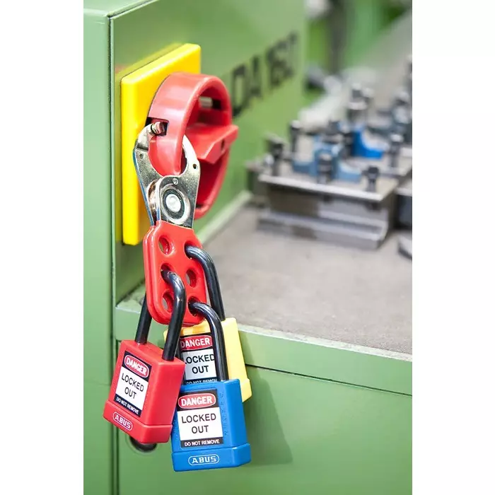 ABUS Yellow Steel Lockout Hasp 3.81cm Attachment, 28061