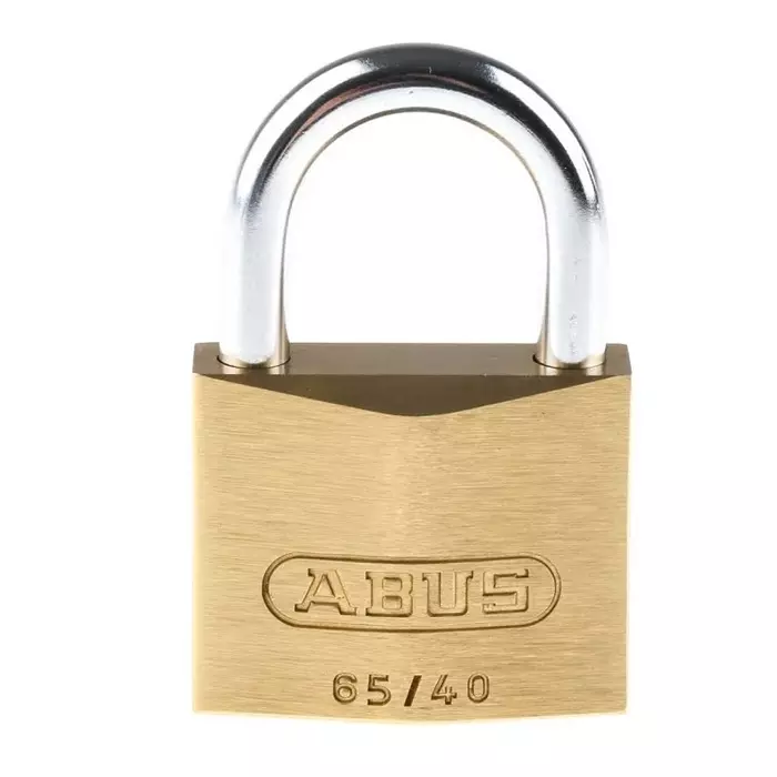 ABUS Key Weatherproof Brass Steel Padlock 6.5 mm Shackle 40 mm Body, 65/40 MK65401