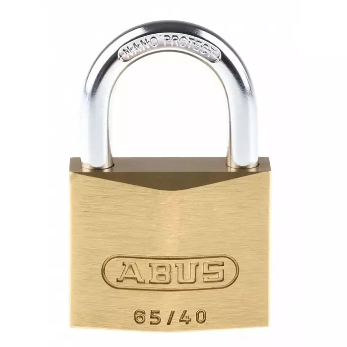 ABUS Key Weatherproof Brass Steel Padlock 6.5 mm Shackle 40 mm Body, 65/40 MK65401