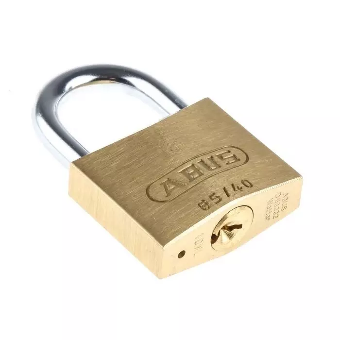 ABUS Key Weatherproof Brass Steel Padlock 6.5 mm Shackle 40 mm Body, 65/40 MK65401