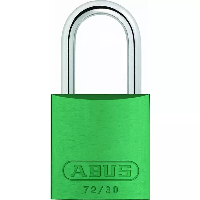 ABUS 72/30 Key Weatherproof Aluminium Steel Safety Padlock 4.4 mm Shackle 31.8 mm Body, 72/30 Green
