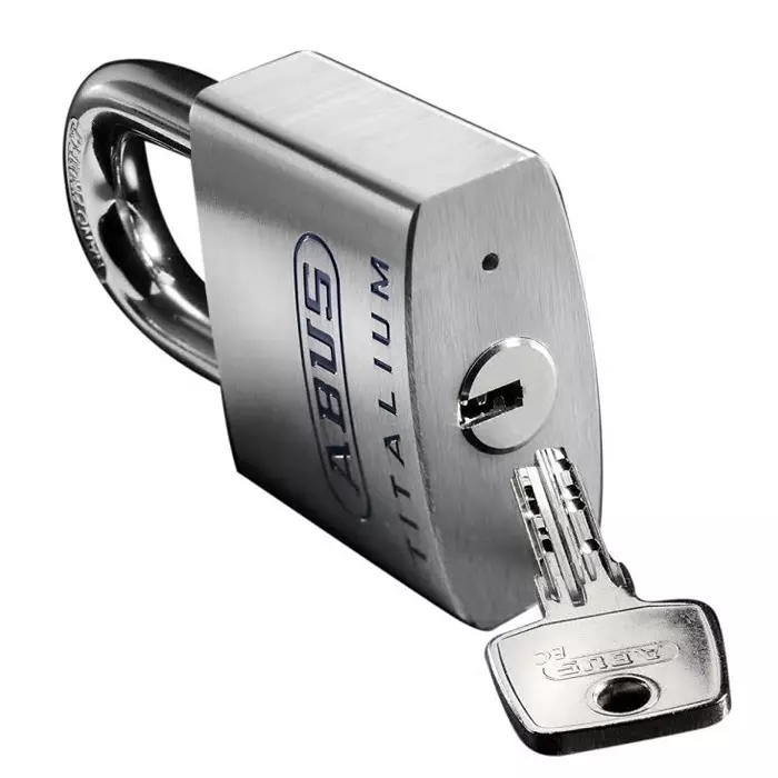 ABUS Key Weatherproof Titanium Safety Padlock 11 mm Shackle 60 mm Body, 96TI/60