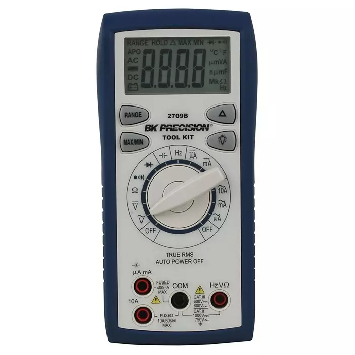 BK Precision Handheld Digital Multimeter True RMS 10A ac Max 10A dc Max 750V ac Max - UKAS Calibrated, BK2709B