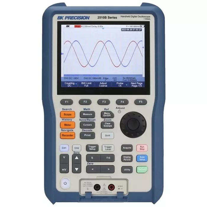 BK Precision 2510B Series Handheld Digital Oscilloscope 100 MHZ 2 Analogue Channels - RS Calibrated, BK2511B