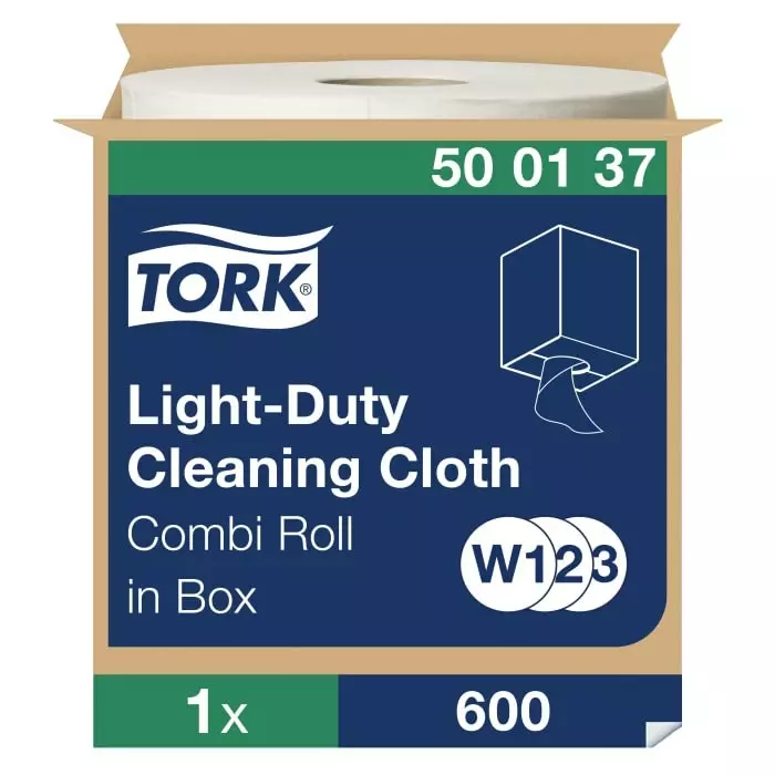 Tork White Cotton Cloths for General Purpose Dry Use Roll of 45 38.5cm Repeat Use, 500137