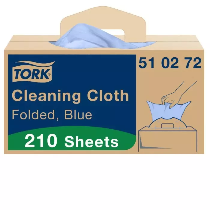 Tork Blue Non Woven Fabric Cloths for Multipurpose Cleaning 41.5 x 35.5cm Repeat Use, 510272