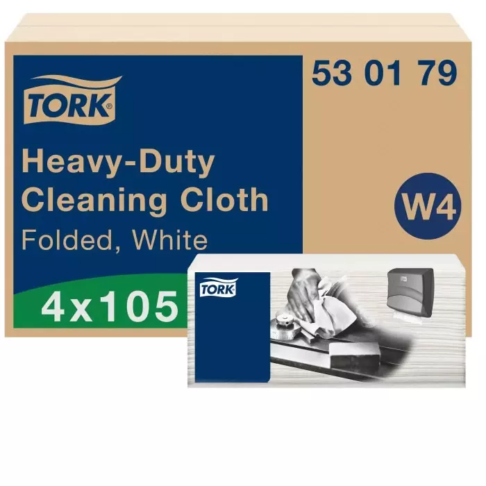 Tork White Non Woven Fabric Cloths for Industrial Cleaning 415 x 355mm Repeat Use, 530179