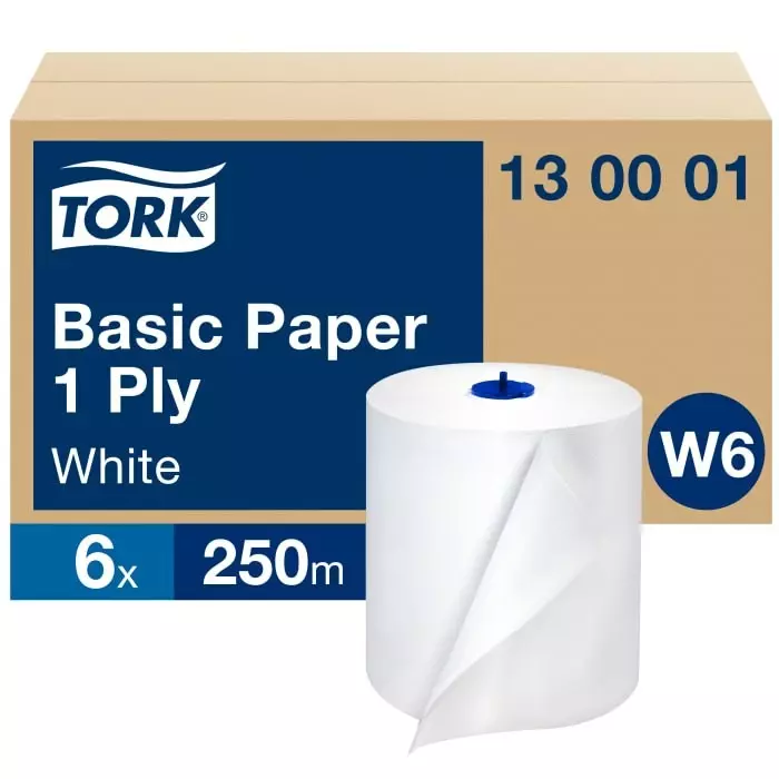 Tork Rolled White Wipes 250000x195mm, 130001