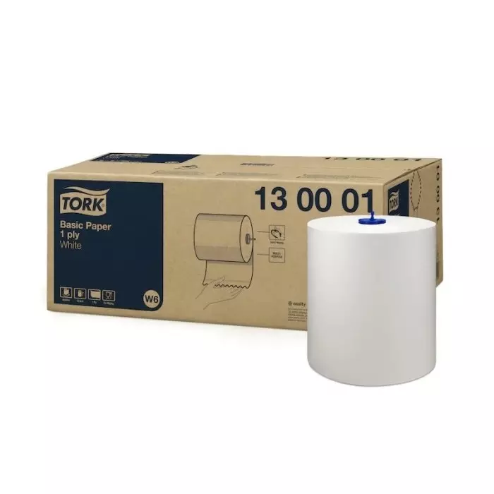 Tork Rolled White Wipes 250000x195mm, 130001