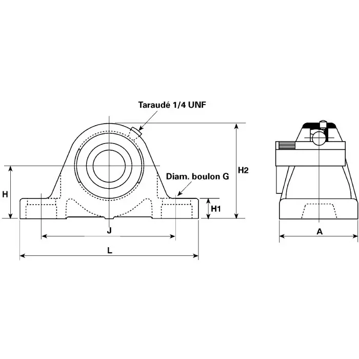 NSK Pillow Block Bearing Cast Iron 45 mm ID 12 mm Mount Hole Size, NP45