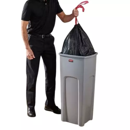 RUBBERMAID Untouchable 23gal Grey Polypropylene Waste Bin, FG356988GRAY