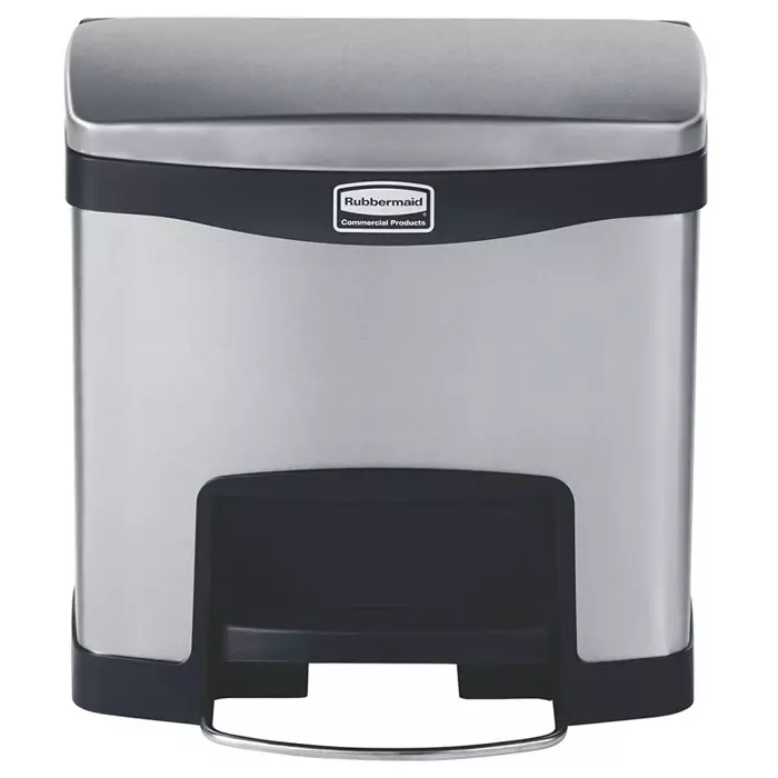 RUBBERMAID Slim Jim 15L Chrome Pedal Stainless Steel Waste Bin, 1901982