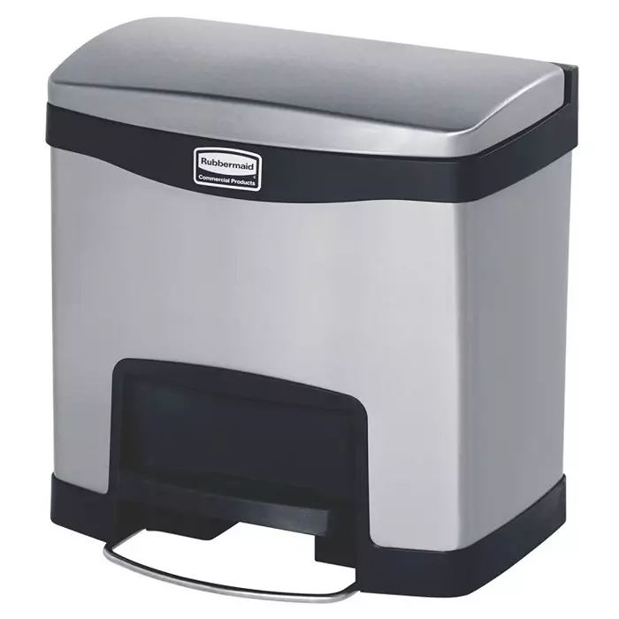 RUBBERMAID Slim Jim 15L Chrome Pedal Stainless Steel Waste Bin, 1901982