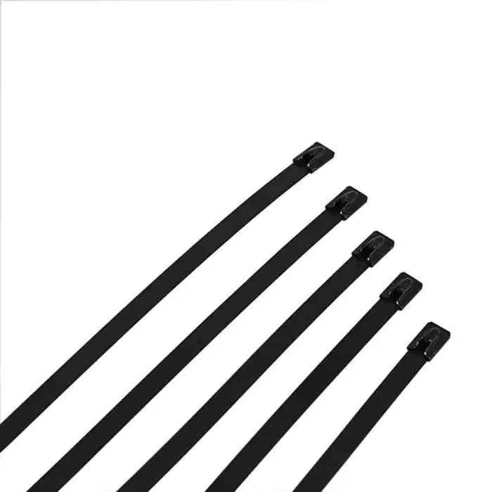 RS PRO Cable Tie Ball Lock 360x7.9 mm 316 Stainless Steel, Black