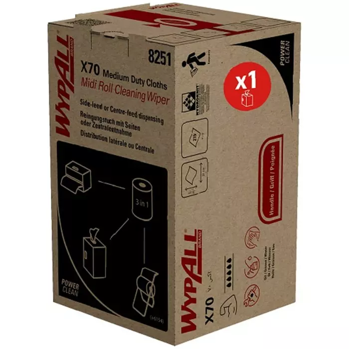 Kimberly Clark 2in1 Midi Roll Blue Wipes for Cleaning 31cm Repeat Use, 8251