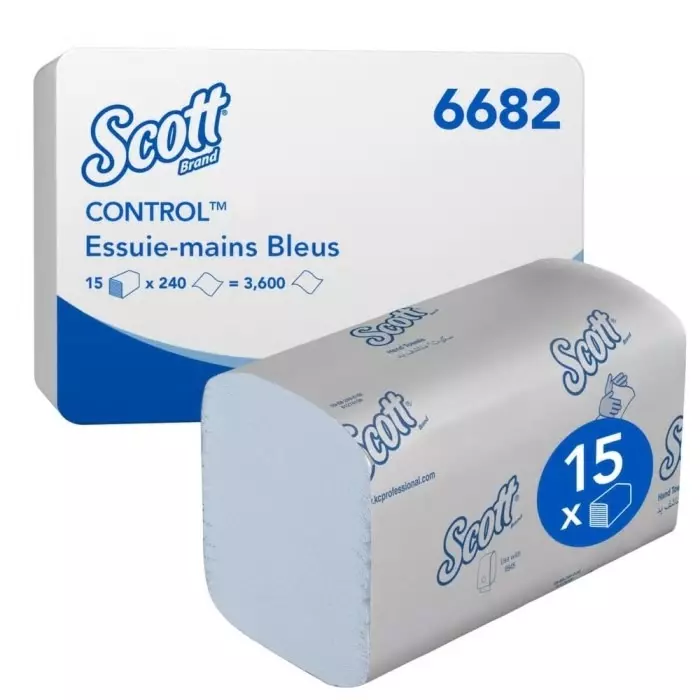 Kimberly-Clark Scott Folded Blue Wipes 320mm 240 Sheets, 6682