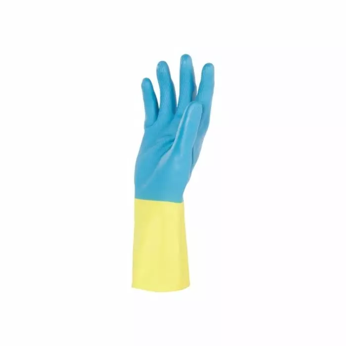 Kimberly-Clark G80 Blue Latex Chemical Resistant Gloves Size 9 Latex Neoprene Coating, 38743