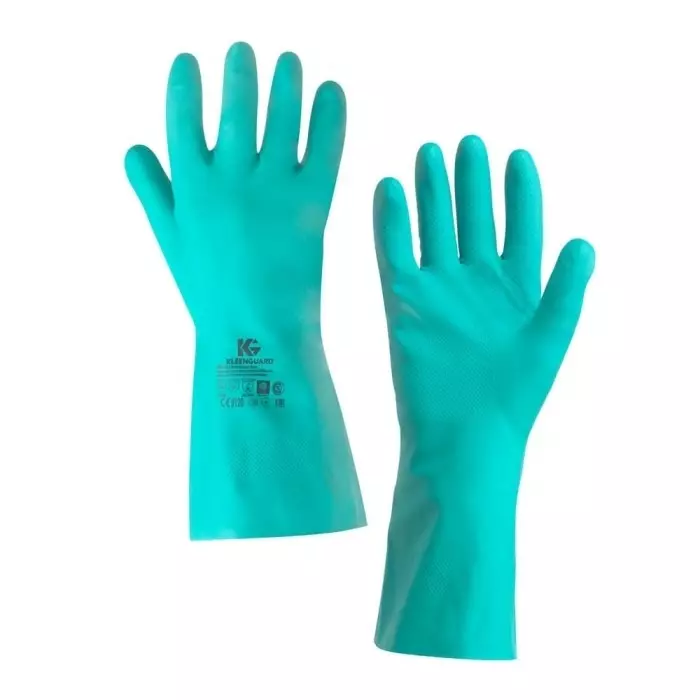 Kimberly-Clark G80 Green Nitrile Chemical Resistant Gloves Size 8 Nitrile Coating, 94446