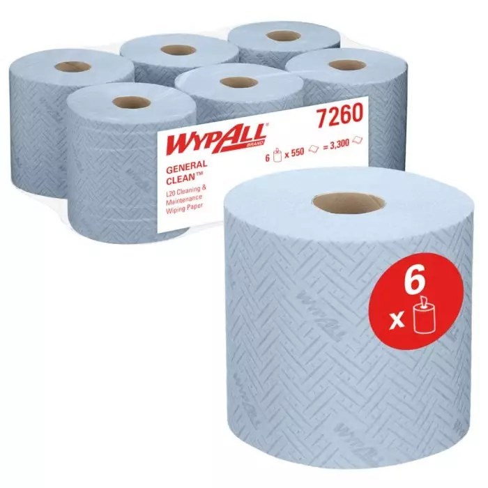 Kimberly-Clark WypAll Rolled Blue Paper Towel 550 Sheets, 7260