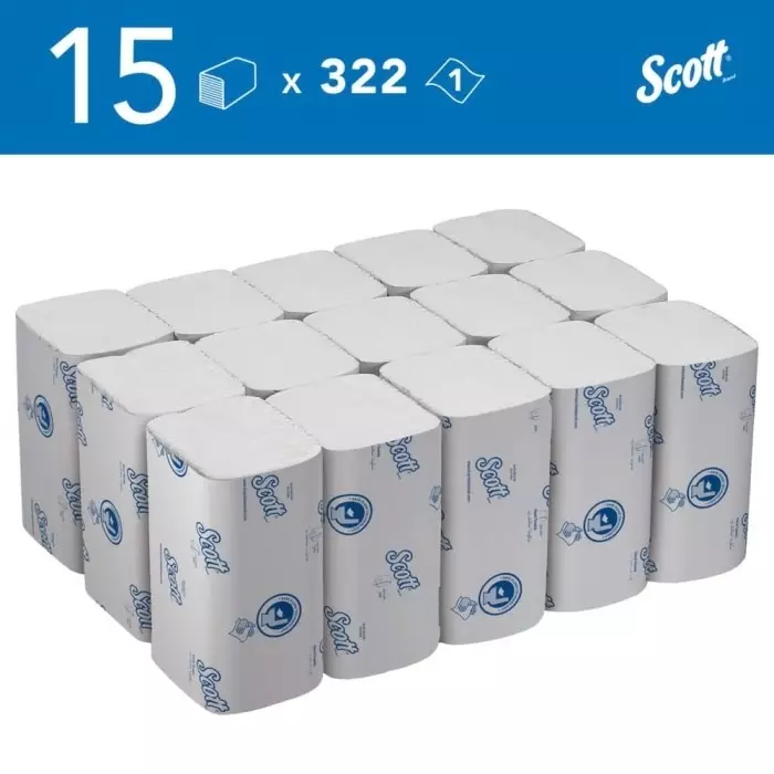 Kimberly-Clark Scott Folded White Paper Towel 210x215mm 300 Sheets, 6659