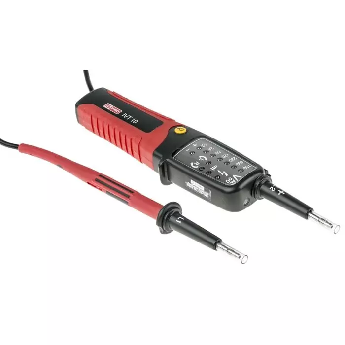 RS PRO LED Voltage Tester 750V ac/dc Continuity Check Battery Powered CAT III 750V, IVT-10