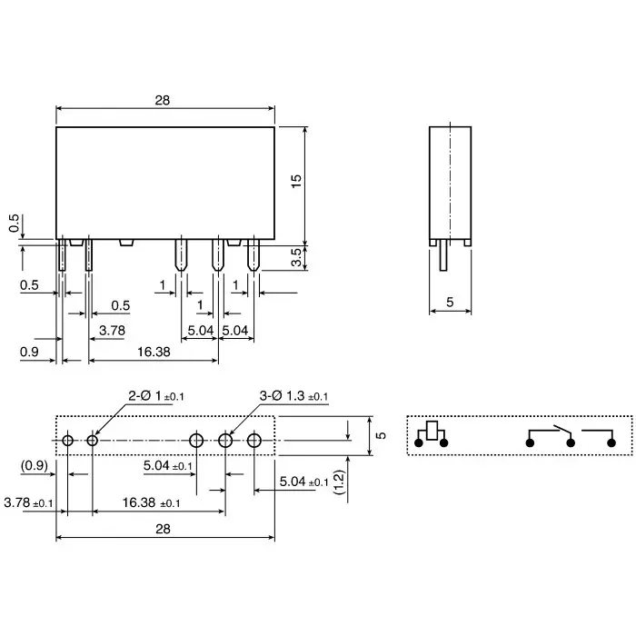 RS PRO PCB Mount Power Relay 12V dc Coil 6A Switching Current SPDT