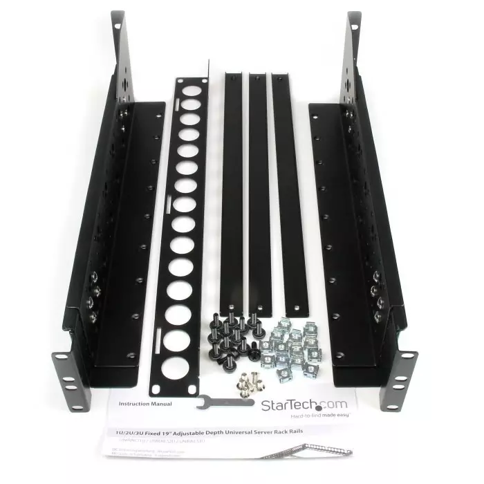 StarTech.com Rack Rail 420mm Depth 3U 45 Kg Max Load, UNIRAILS3U