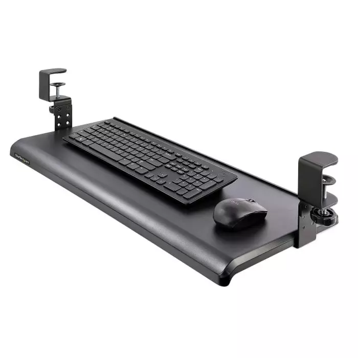StarTech.com Built In Wrist Rest Black Keyboard Drawer, KEYBOARD-TRAY-CLAMP1