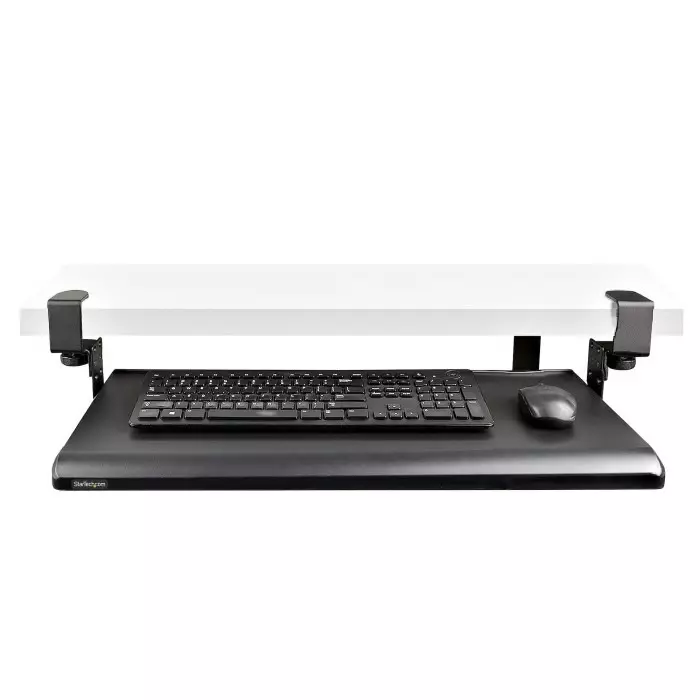 StarTech.com Built In Wrist Rest Black Keyboard Drawer, KEYBOARD-TRAY-CLAMP1