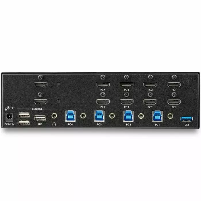 StarTech.com 4 Port Dual Monitor USB HDMI KVM Switch 3.5 mm Stereo 3840 x 2160 Maximum Resolution, SV431DHD4KU