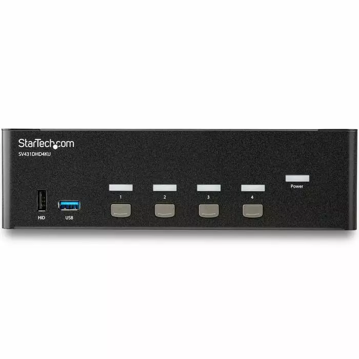 StarTech.com 4 Port Dual Monitor USB HDMI KVM Switch 3.5 mm Stereo 3840 x 2160 Maximum Resolution, SV431DHD4KU