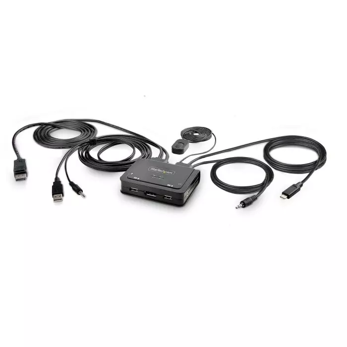 StarTech.com 2 Port DisplayPort KVM Switch USB-C 5120x1440 Maximum Resolution, C2-D46-UAC-CBL-KVM