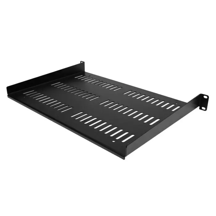 StarTech.com Black Rack Shelf 1U 25 Kg Load 483mm x 483mm, SHELF-1U-12-FIXED-V