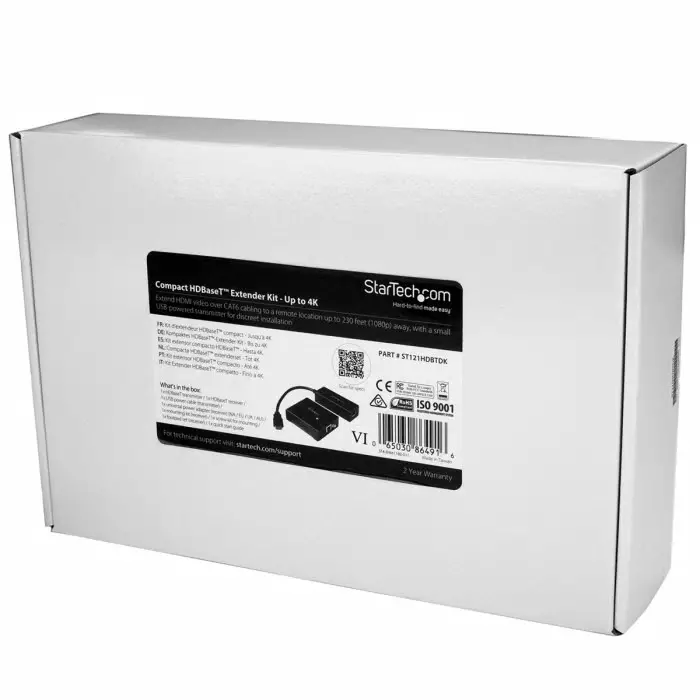 StarTech.com HDMI over HDBaseT Extender 70m - up to 4K UHD Maximum Resolution, ST121HDBTDK