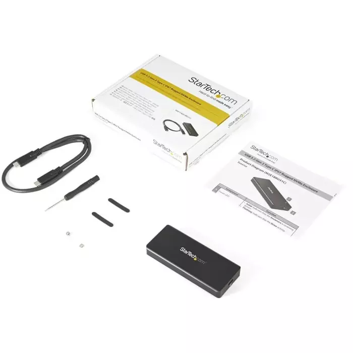 StarTech.com 0.86 inch M.2 NVMe Hard Drive Enclosure USB 3.1, M2E1BRU31C