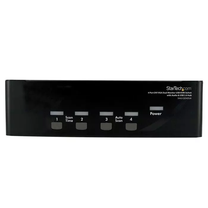 StarTech.com 4 Port Dual Monitor USB DVI KVM Switch 3.5 mm Stereo 1920 x 1440 Maximum Resolution, SV431DDVDUA