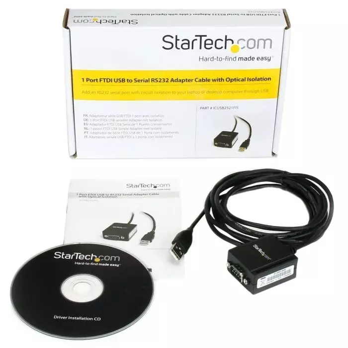 StarTech.com RS232 USB A Male to D-sub 9 Pin Male Interface Converter, ICUSB2321FIS
